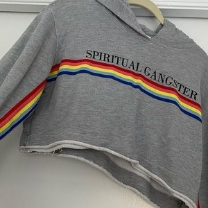 Spiritual gangster cropped hoodie